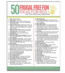 50 Frugal Free Fun Ideas For Kids | Frugal Fun Mom