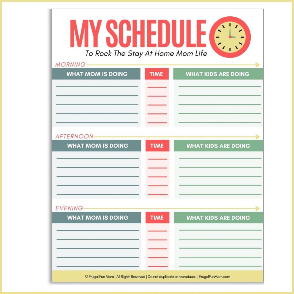 My Schedule | Frugal Fun Mom