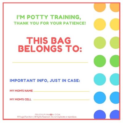 Potty Training Bag Tag | Frugal Fun Mom