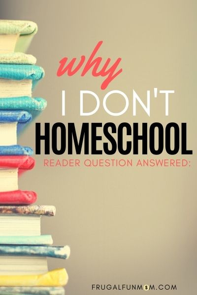 Why I Don't Homeschool | Frugal Fun Mom