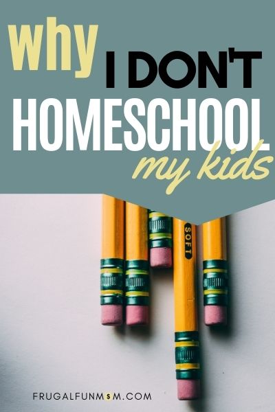 Why I Don't Homeschool My Kids | Frugal Fun Mom