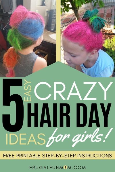 5 Easy Crazy Hair Day Ideas For Girls | Frugal Fun Mom