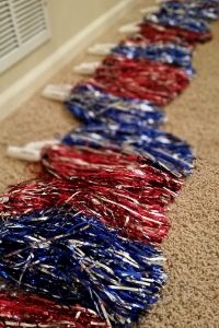 Cheerleading Birthday Party pom poms.