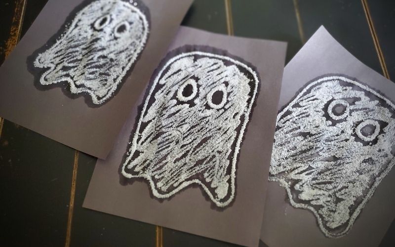 Salt Ghosts Halloween Craft For Kids | FAB Party Planning Mom