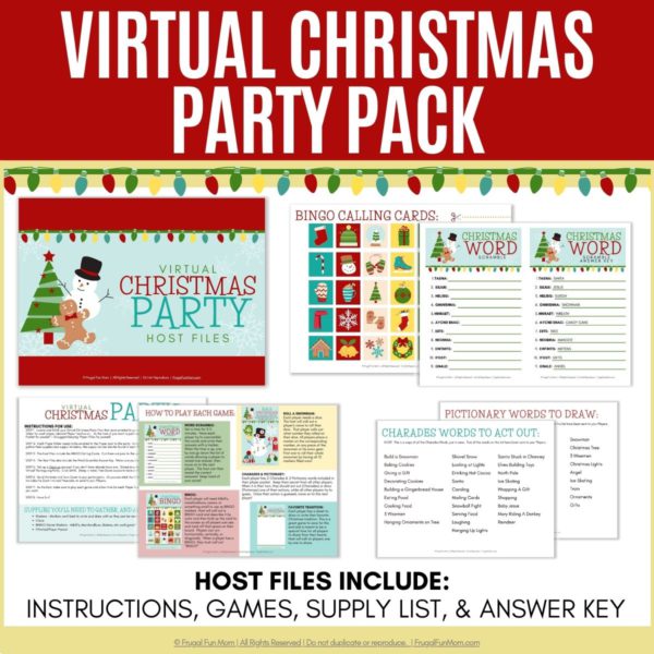 Virtual Christmas Party Pack | Frugal Fun Mom