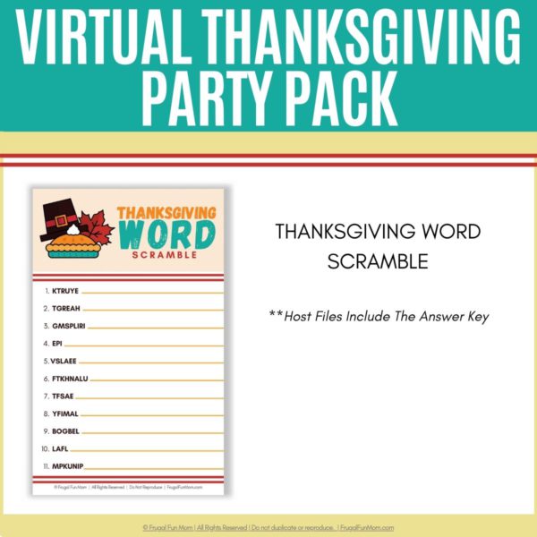 Virtual Thanksgiving Party Pack | Frugal Fun Mom